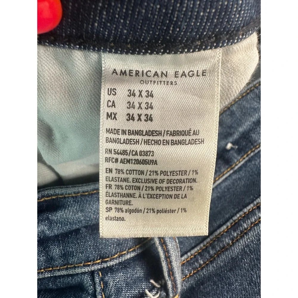 American Eagle‎ Jeans Mens 34x34 Blue Straight Leg Denim Pants